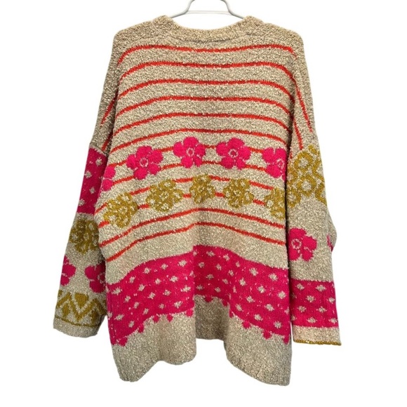 Natural Life Calla Jacquard Cardigan Sweater Chunky Knit Wool Blend SZ L / XL - Picture 3 of 10